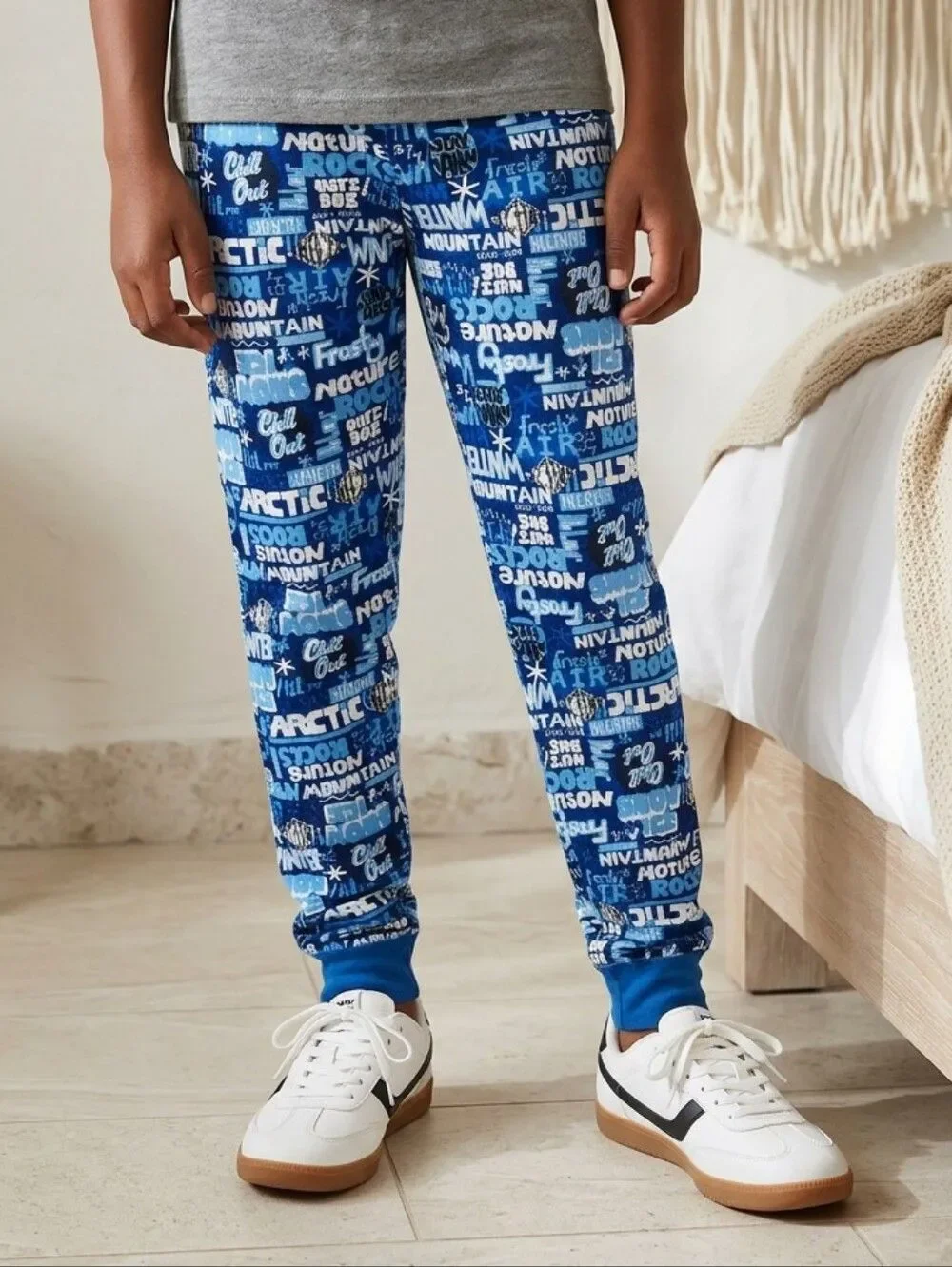 Children's Place NWOT Boys Soft Sleep Pants Blue Jogger Lounge Pajama Bottoms 12